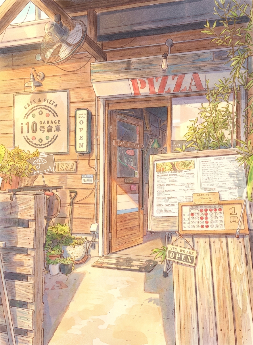 鉄と木が調和するガレージ空間